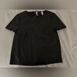 Vegan leather black top size 6